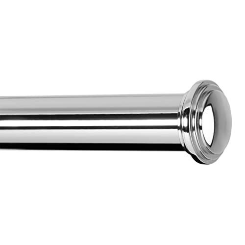 Ivilon Window Curtain Rod Decorative End Cap Design, 1 Inch Rod, 48 to 86 Inch. Chrome - color: Chrome, size: 48" to 86"