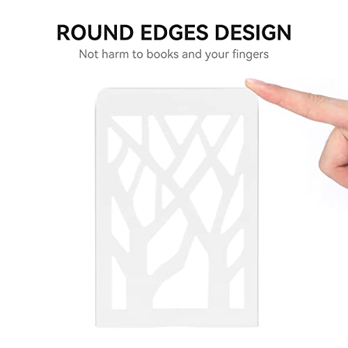 Book Ends, Bookends, Bookends for Shelves, Bookend, Book Ends for Heavy Books, White Metal Book Shelf Holder Home Decorative, Book Stoppers for Shelves, Bookend Supports 3 Pair - size: White-3 Pair