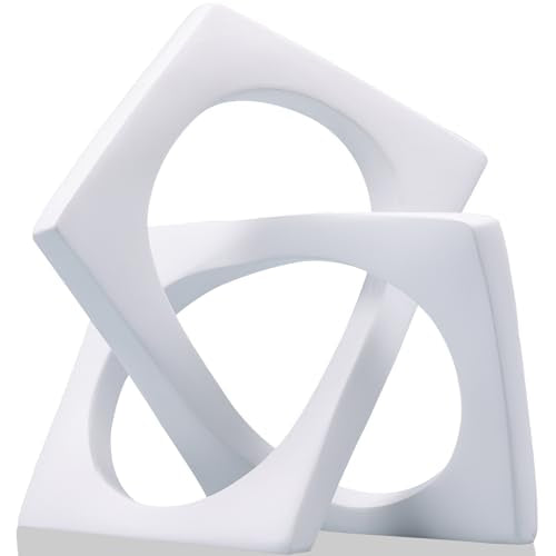 Modern Geometric Sculpture White Knot Statue Decor, Home Bookcase Centerpiece Jax Decorative, Tabletop Sculpture and Figurines, for Home Decor Accent Cube Ornaments - color: White