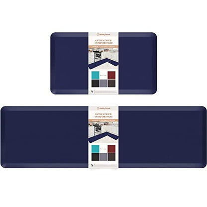 HappyTrends Kitchen Mat,17.3"x28"+17.3"x60" Navy, Cushioned Comfort - color: Navy, size: 17.3"x28"+17.3"x60"