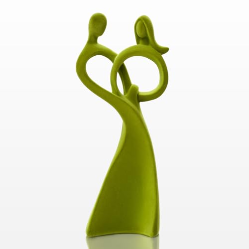 Romantic Couple Statue with Soft Flocked Finish, Green - color: Couple02-green