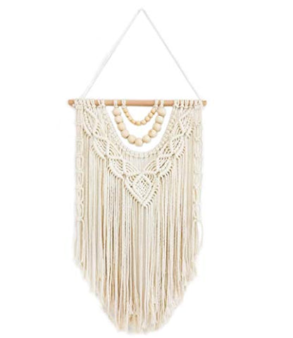 simpleSS Macrame Wall Hanging Boho Macrame Tapestry Woven Home Decor Wall Pediment - Beautiful Apartment Bedroom Dorm Room Decoration (15.7” W×27.5” L)