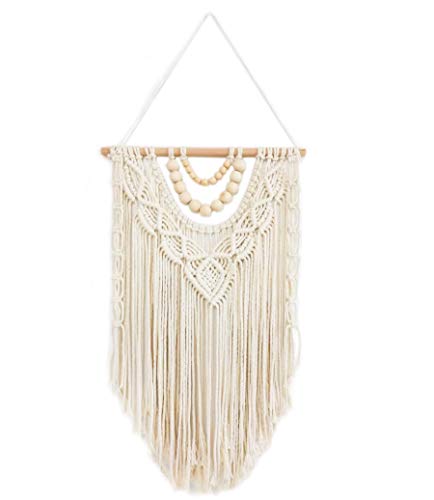 simpleSS Macrame Wall Hanging Boho Macrame Tapestry Woven Home Decor Wall Pediment - Beautiful Apartment Bedroom Dorm Room Decoration (15.7” W×27.5” L)