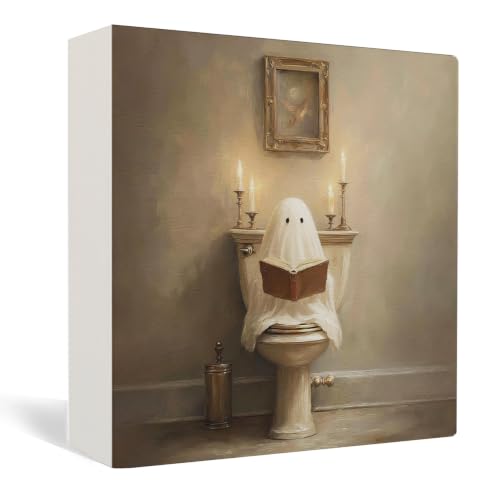 Halloween Gothic Ghost Wooden Box Sign Decor,Gothic Bathroom Decor - color: Gothic Bathroom