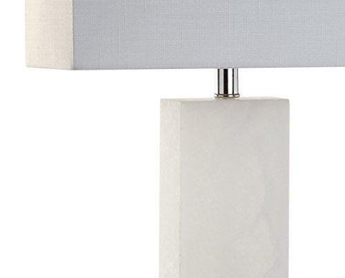 JONATHAN Y Tiggie 27" Alabaster Table Lamp, White Alabaster/Clear - color: White Alabaster
