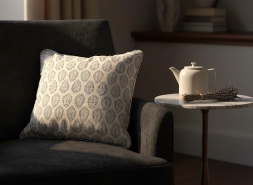 ATOSII Cotton Blockprint Throw Pillow Cover, Amalfi Blue, Set of 2, 20 X 20 - color: Amalfi, size: 20" x 20" (Pack of 2)