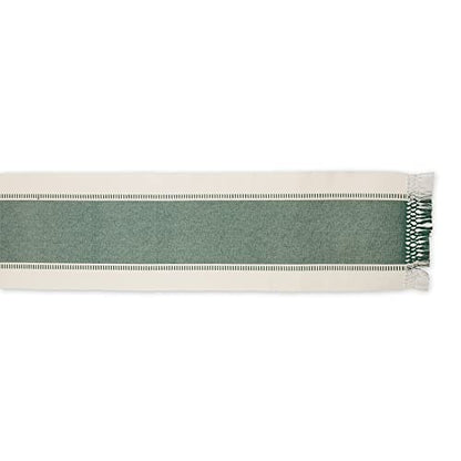 DII Dobby Stripe Table Runner, 13x72 Dark Green & Cream Background - color: Dark Green, size: 13x72"