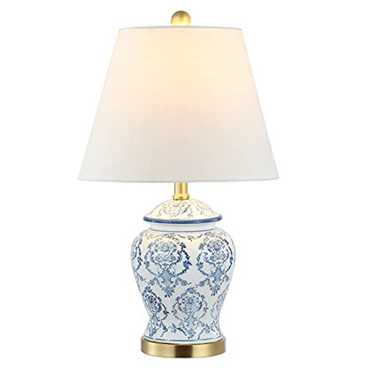 JONATHAN Y Juliana Chinoiserie 세라믹 항아리 테이블 램프 56.52cm, 블루/화이트