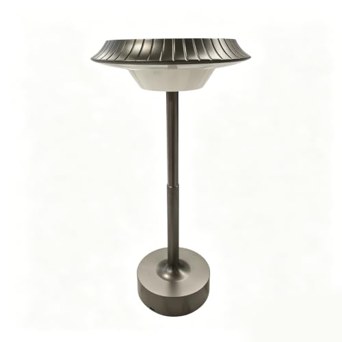 Goodoo Rechargeable Cordless Table Lamp, Touch Control LED Metal Table Light with 3 Color Modes Stepless Dimming, Portable Battery Powered Table Lamps for Outdoor/Patio/Restaurant/Camping (Grey) - color: Gray