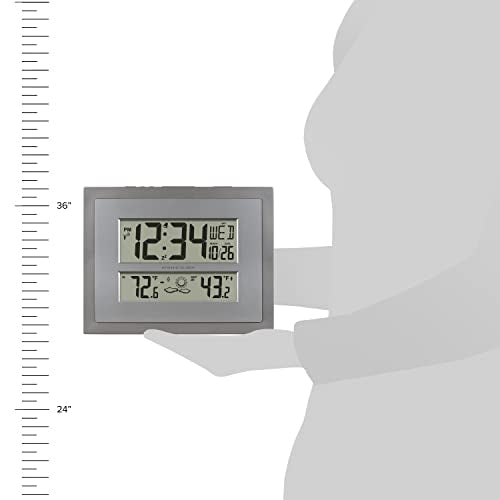 La Crosse Technology 512-85937 Gray Atomic Digital Clock with Temperature - size: Medium