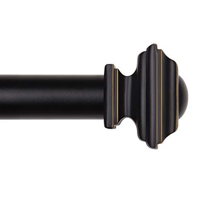 KAMANINA Square Finials for Curtain Rods 1 and 7/8 Inch, Set of 2, Black - color: Black