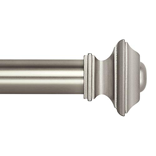 Ivilon Square Designed Style Window Side Curtain Rod, 1 1/8 inch Diameter. 16 to 28 Inch - Satin Nickel - size: 16 to 28 in.