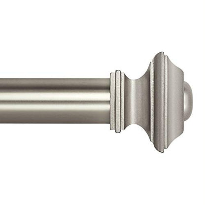 Ivilon Square Designed Style Window Side Curtain Rod, 1 1/8 inch Diameter. 16 to 28 Inch - Satin Nickel - size: 16 to 28 in.