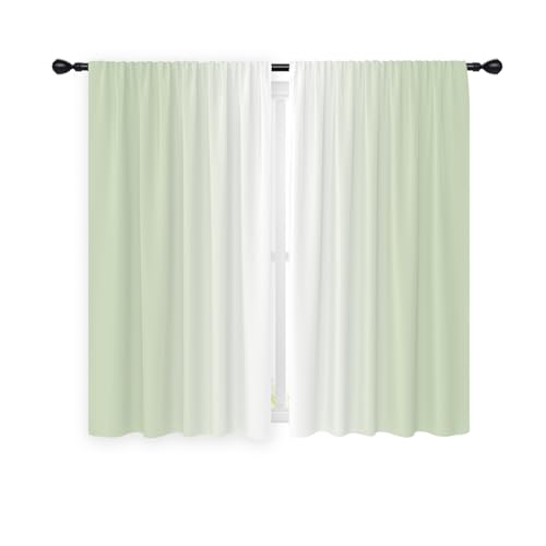 Sage Green Curtains, Ombre, 2 Panels, 42" W x 63" L, Rod Pocket - color: Sage Green, size: 42"W x 63"L (Pack of 2)