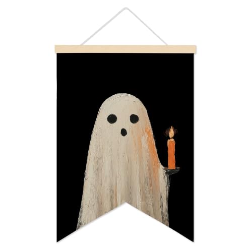 LARNDUMAMA Halloween Ghost Wall Art Canvas Banner Poster for Bathroom,12x16 - color: ghost1