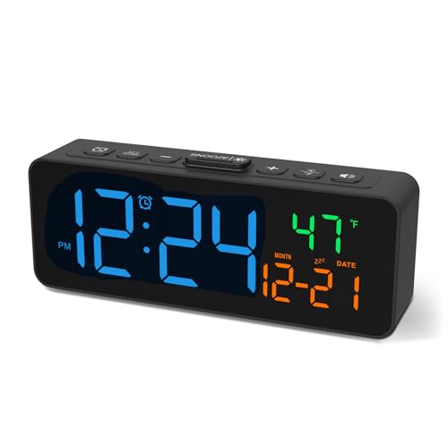 Netzu 3-in-1 Digital Clocks for Living Room, Small & Compact Alarm Clock - color: Blue