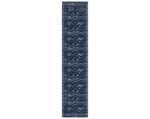 KILOCOCO Washable Runner Rug 2x12 Non Slip Runners for Hallway, Dark Blue - color: Dark Blue, size: 2' x 12' (Runner)