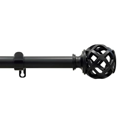 Buono II Carrie Rod & Finial 66-120 in, for Windows, Finials - size: 66-120, style: Carrie