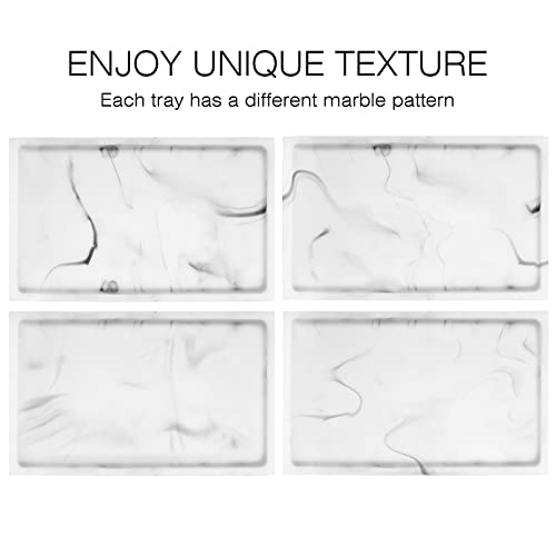 Luxspire Resin Bathroom Vanity Tray Countertop Organizer, M, Marble White - color: Marble White, size: Medium