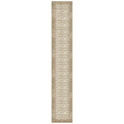 SIILOOM 2.6x18 Washable Runner Rug, Non Slip Area Rug for Hallway Kitchen - color: Beige/Brown, size: 2'7" x 18' (Runner)