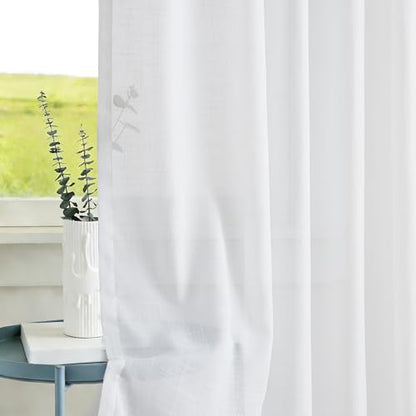 Vision Home White Pinch Pleated Sheer Curtains 40Wx108L 2 Panels - color: White, size: 40"W x 108"L (Pack of 2)