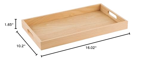 Hammont Montessori Wooden Serving Trays - 5 Piece Set, Brown Oak Wood, Decorative, Convenient, Versatile, Easy to Clean - size: Premium Oak Set