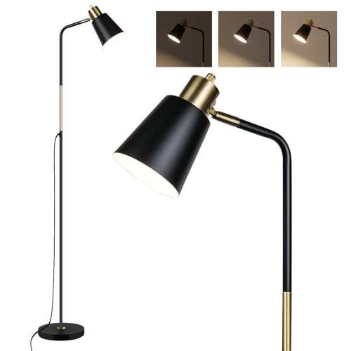 LALISU Floor Lamp Industrial Floor Lamps Reading Farmhouse Standing Lamp - color: Black