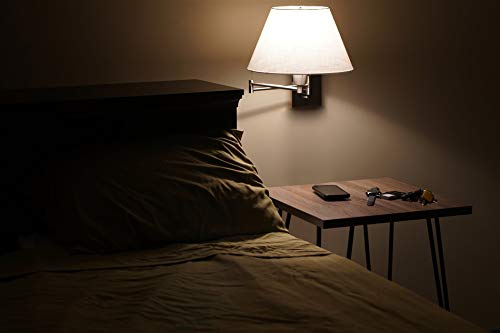 Kira Home Cambridge 15" Modern Swing Arm Wall Sconce with 3-Way Switch - color: Brushed Nickel,White Shade