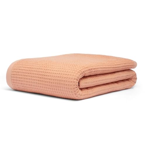GOTS Certified Organic Cotton Waffle Weave Blanket, Twin Bed & Couch Throw, 66"X90", Modern Home Decor - color: Waffle - Sunbay, size: Twin