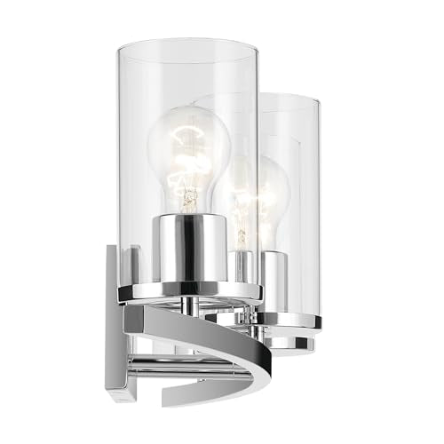 Kichler Crosby 4-Light Bathroom Vanity Light, Chrome - color: Chrome, size: 4 Light, style: Satin Etched Cased Opal Glass