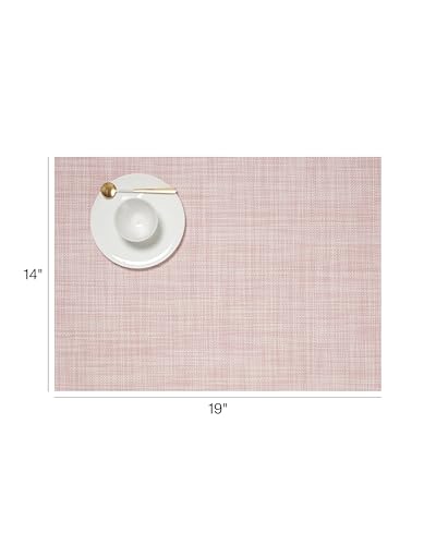 Chilewich Mini Basketweave Placemats, Woven Rectangle Placemats Set of 4 - color: Blush, size: 14"x19"