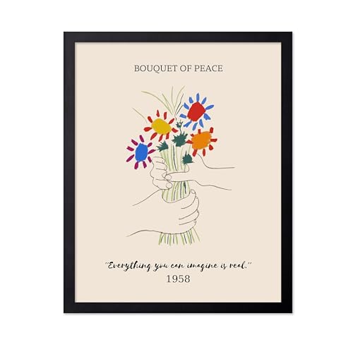 Poster Master Vintage Poster - Retro Minimalist Print - Gift for Artist, Housewarming - Bouquet Of Peace, Flower, Aesthetic - Wall Decor for Living Room, Bedroom, 18x24 Unframed Wall Art - color: Style-02, size: 18"L x 24"W