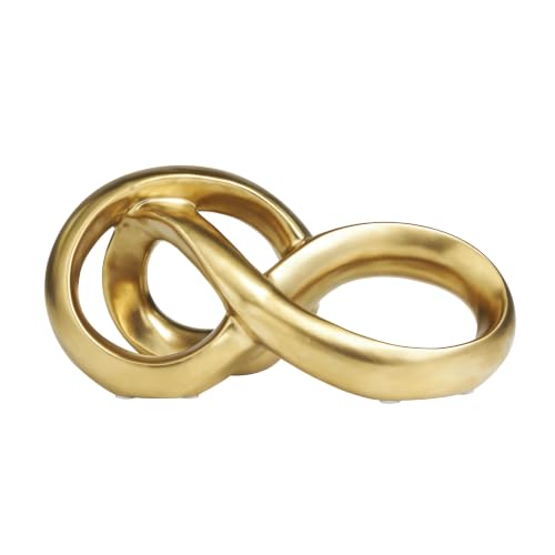 Deco 79 Ceramic Abstract Sculpture, Sculpture 11" x 5" x 5", Gold - color: Gold, size: 11" x 5" x 5"
