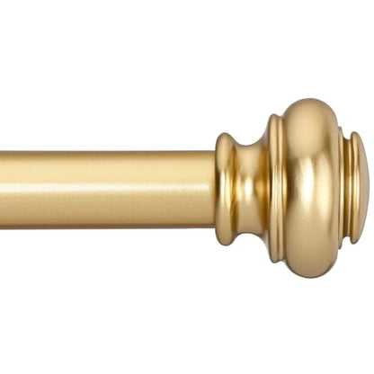 SIMEWIN Heavy Duty Curtain Rods, 1 Inch Gold, 28 to 48 Inches, Adjustable, Wall Mounted, Metal, Glossy Gold Finish, Classic Finials - color: Gold, size: 28"-48"