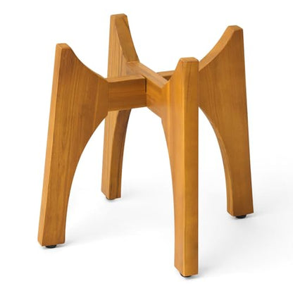 KUTE NEST 13" H x 14.8" W Acacia Solid Wood Plant Stand - Golden Teak - color: Golden Teak, size: High - Small - 13"H x 14.8"W