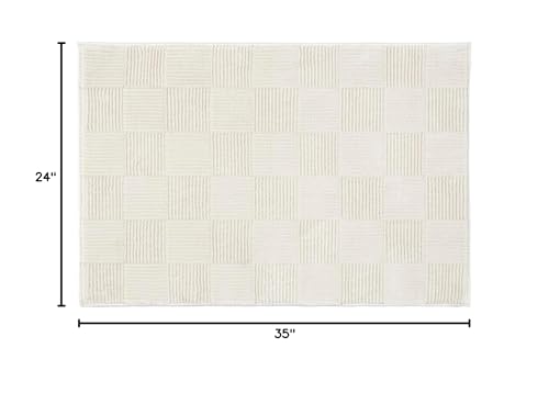 Revival Rugs Willow 2'x3' Area Rugs for Kitchen Bedroom - Washable, 100% Recycled, Oeko-TEX Certified, Medium Pile, Modern, Beige, Cream - size: 2' x 2'11" (Rectangular)