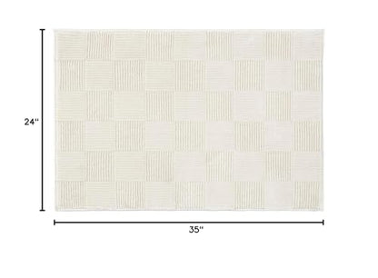 Revival Rugs Willow 2'x3' Area Rugs for Kitchen Bedroom - Washable, 100% Recycled, Oeko-TEX Certified, Medium Pile, Modern, Beige, Cream - size: 2' x 2'11" (Rectangular)