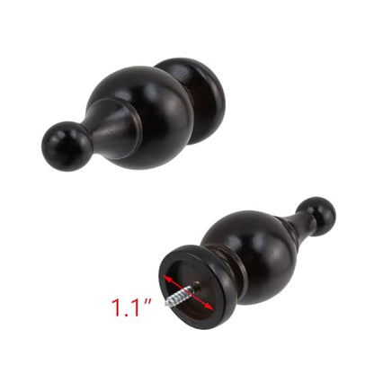 T Tulead Wood Curtain Rod Finials Brown 1.1-Inch 4-PCS - style: Brown, 1.1", 4PCS