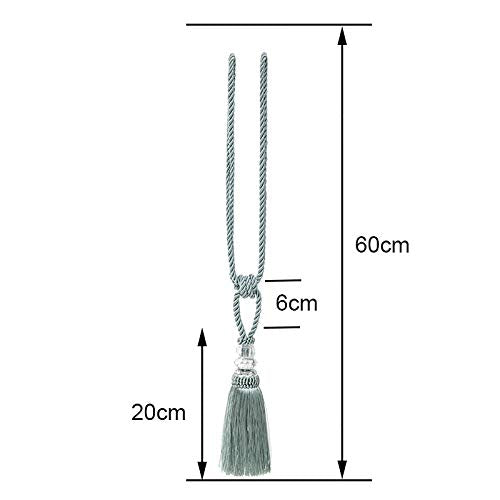 Tassel Curtain Tiebacks Handmade Curtain Tie Backs, Elegant Crystal Curtain Holdbacks for Home Office Decor (Blue, 4P) - color: Blue, size: 4P