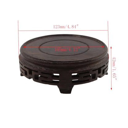 Wooden Display Stand Base Wood Carved Craft Pedestal, 4.13" x 4.13" - size: Round, 4.13" x 4.13"