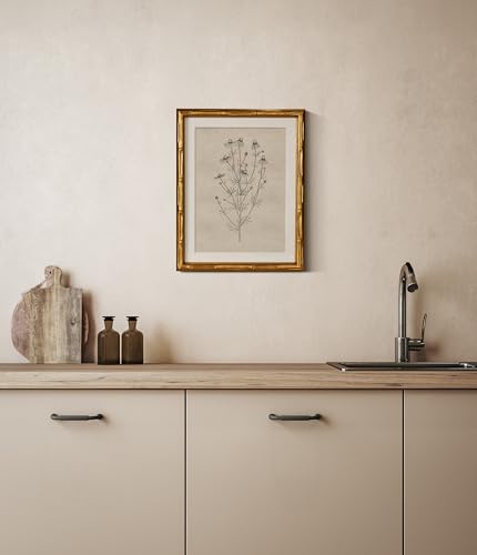 InSimSea Gold Bamboo Framed Wall Art, Chamomile Botanical Prints, 11x14In - color: Chamomile