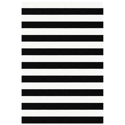 KOZYFLY Black and White Outdoor Rug 4x6 Ft Washable - color: Black and White, size: 4' x 6' (Rectangular)