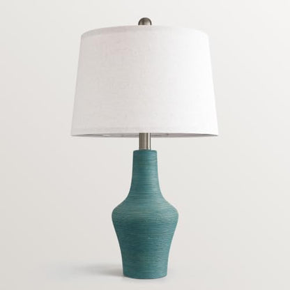 23" Farmhouse Ceramic Table Lamp Modern Bedside Lamps Matte Teal - color: 23.25" Single - Matte Teal