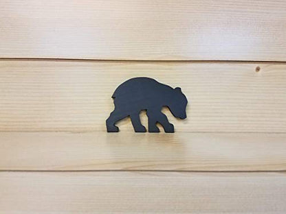 Wooden Black Bear Family Set of 3 | Papa, Mama & Baby Cub | Rustic Cabin Wall Décor | Woodland Lodge Bear Silhouette Set
