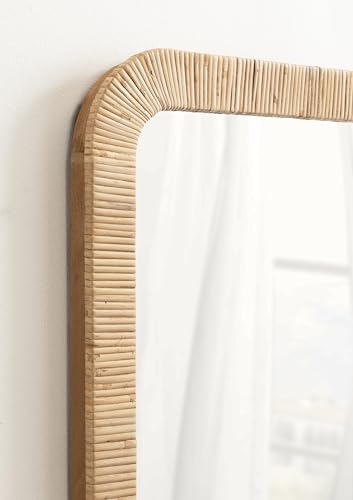 Kate and Laurel Rahfy Rectangle Framed Wall Mirror - color: Natural