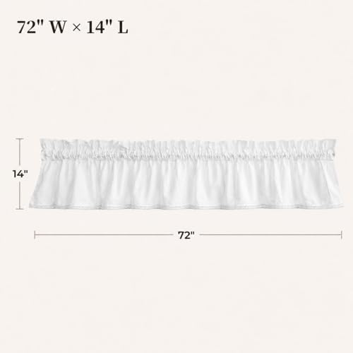 White Cotton Crochet Edge Window Valance, 14" L x 72" W, 2 Panels - color: White, size: 14"L x 52"W (Pack of 2)