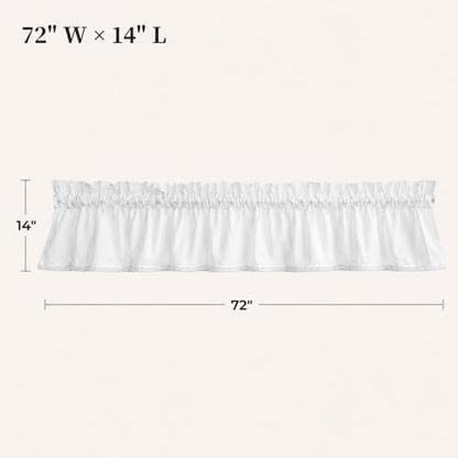White Cotton Crochet Edge Window Valance, 14" L x 72" W, 2 Panels - color: White, size: 14"L x 52"W (Pack of 2)