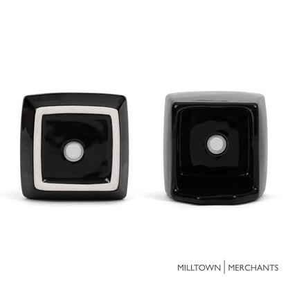 Succulent Wall Planters - Wall Vases - Black Ceramic Wall Mounted Planters - Succulent Plant Pots - Hanging Vases for Living Wall (2 Pack/Contemporary/Black) - color: Small Black Contemporary