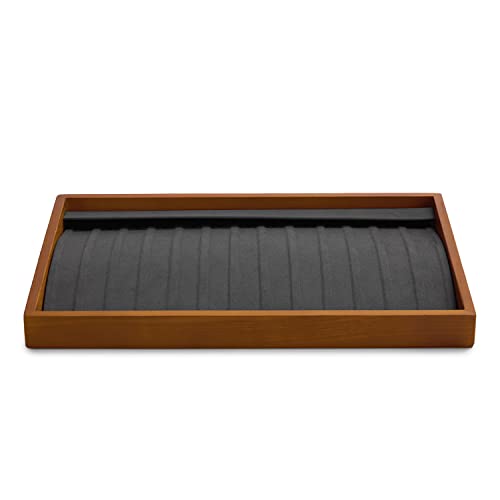 Oirlv Wood 13 Grids Necklace/Bracelet/Pendant Display Tray Jewelry Drawer Organizer Stackable Jewelry Trays(Grey) - color: Grey 13 grid necklace/pendant/bracelet tray