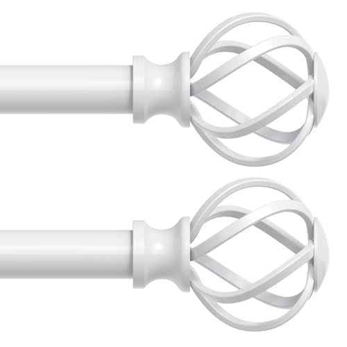 2 Pack White Curtain Rod 36-88 Inch, Adjustable Curtain Rods for Windows - color: White, size: 36"-88"|2 Pack